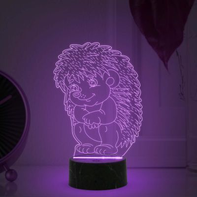 3D Illusion Baby Echidna Porcupines Night Lamp with Automatic Color Changing Light Birthday Gifts for Kids